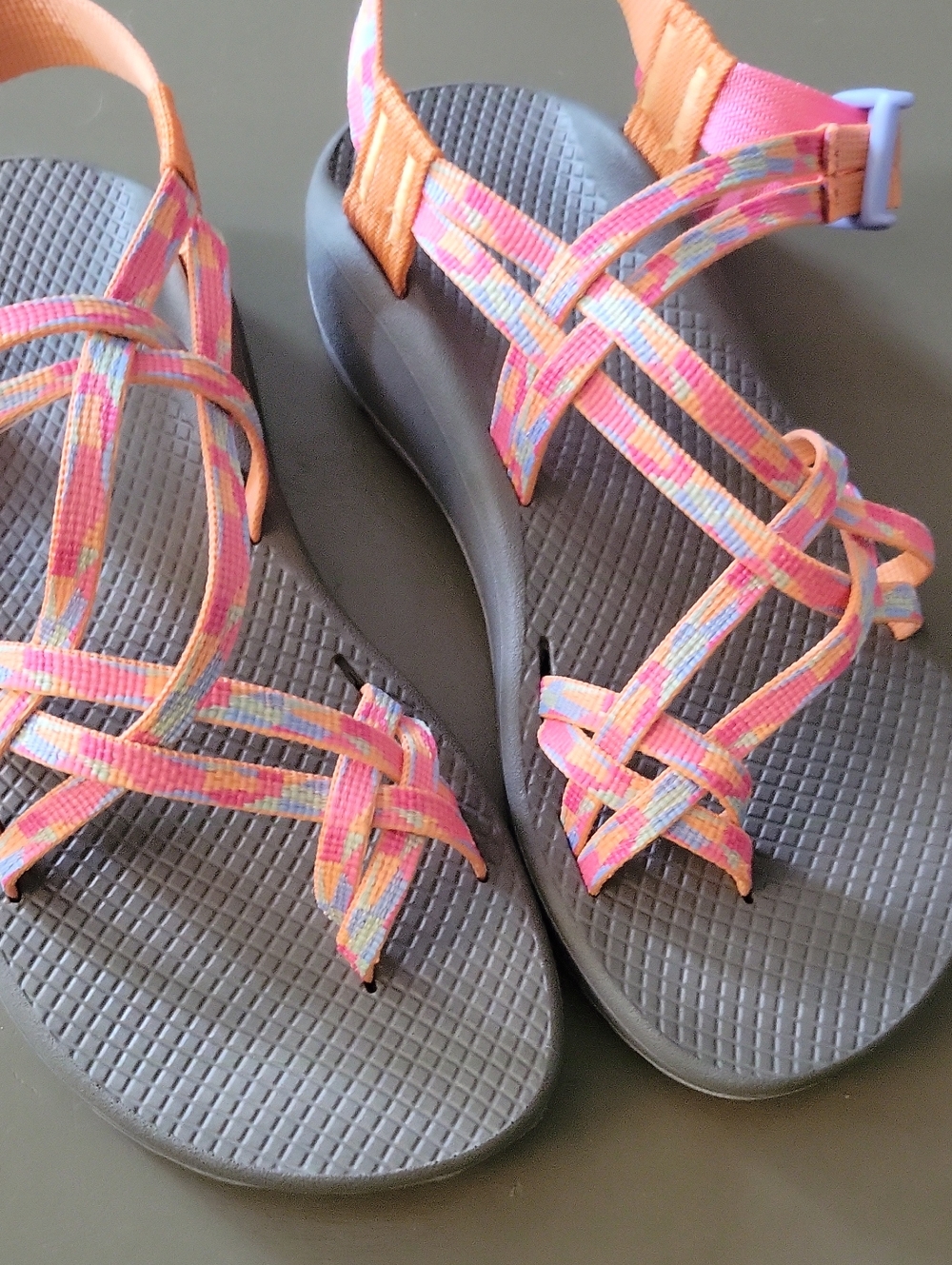 Chaco ZX2 Cloud Sandal Adjustable Straps Cushioned Rubber Sole Pink Orange 8 - Picture 8 of 11